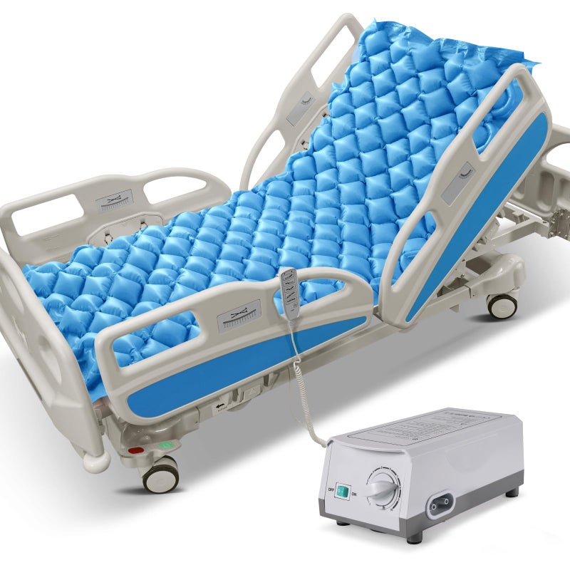 Careboda Alternating Pressure Mattress Anti Decubitus Air Pads with Electric Quiet Pump System Pressure Sore Pad and Bed Sore Prevention Air Mattress for Hospital Bed and Home Use Blue 75 x 35